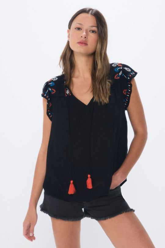 Fluid Embroidered Blouse