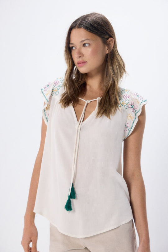Fluid Embroidered Blouse
