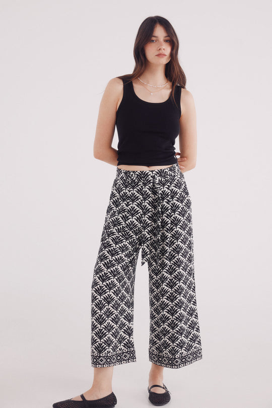 Printed flowing trousers