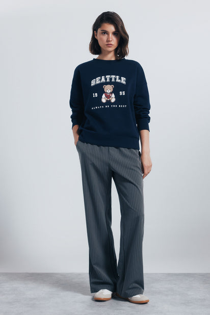 Women Medium Grey Trousers|Wide jogger pants|Springfiled