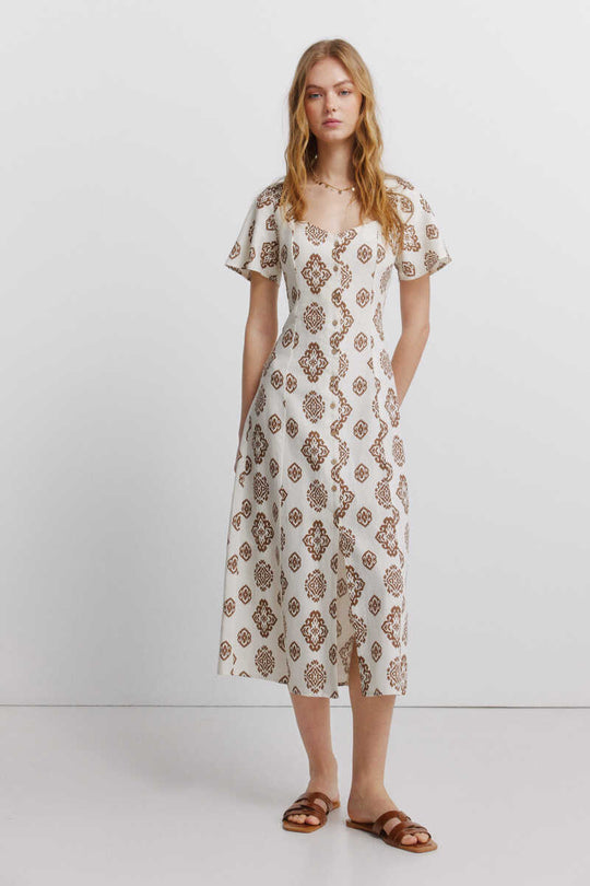 Printed shirt dress