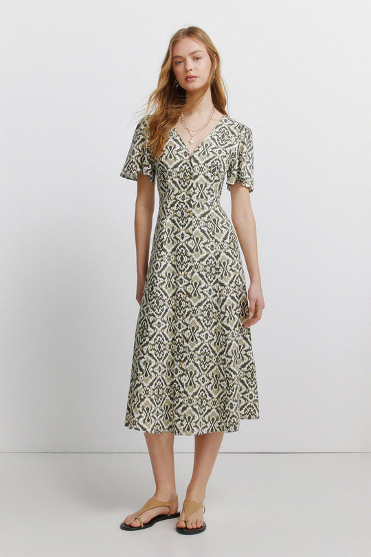 Printed shirt dress