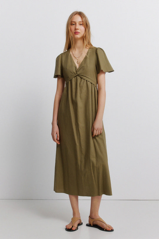 Linen knot dress