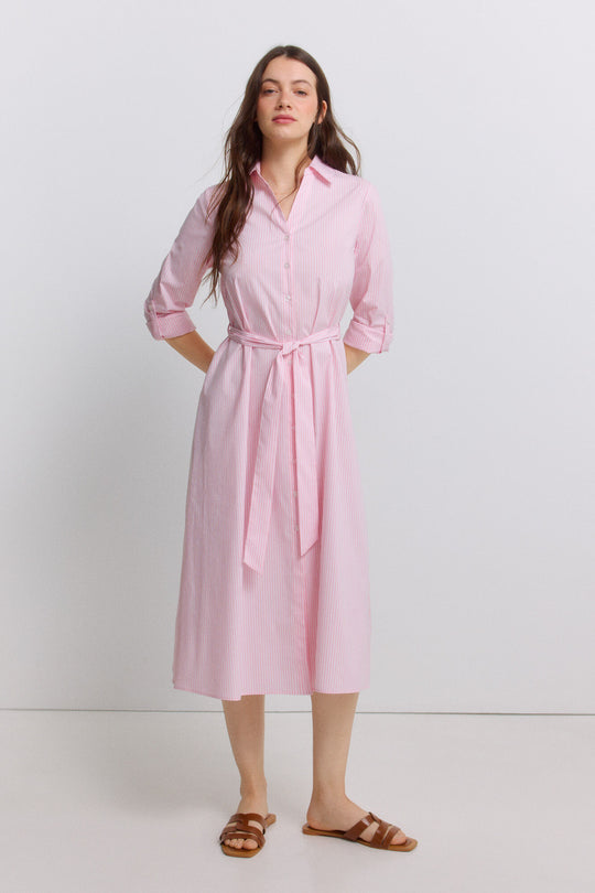 Striped shirt dress