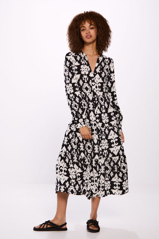 Midi panel shirt dress