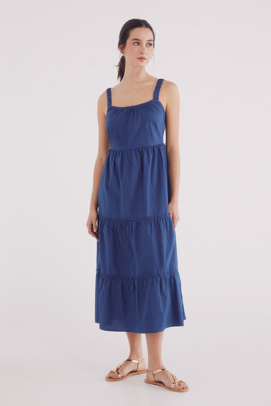 فستان ميدي من البوبلين