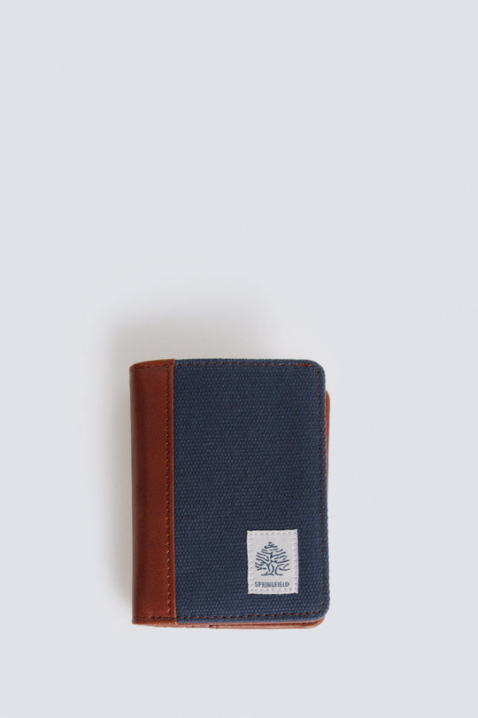 Canvas and faux leather wallet