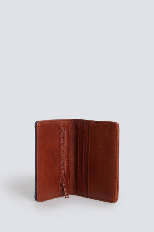 Canvas and faux leather purse