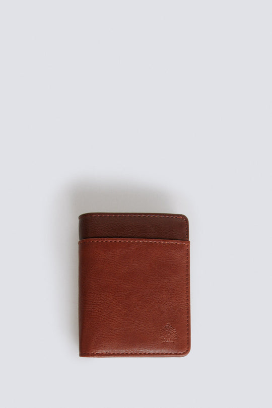 Two-tone faux leather wallet
