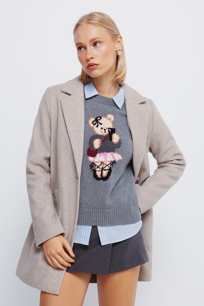 Basic coat with flap neck|Women|Springfield – Springfield KSA