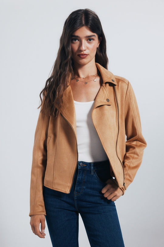 Suede biker jacket