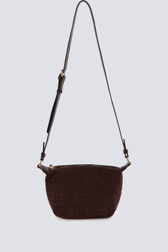 Faux suede crossbody