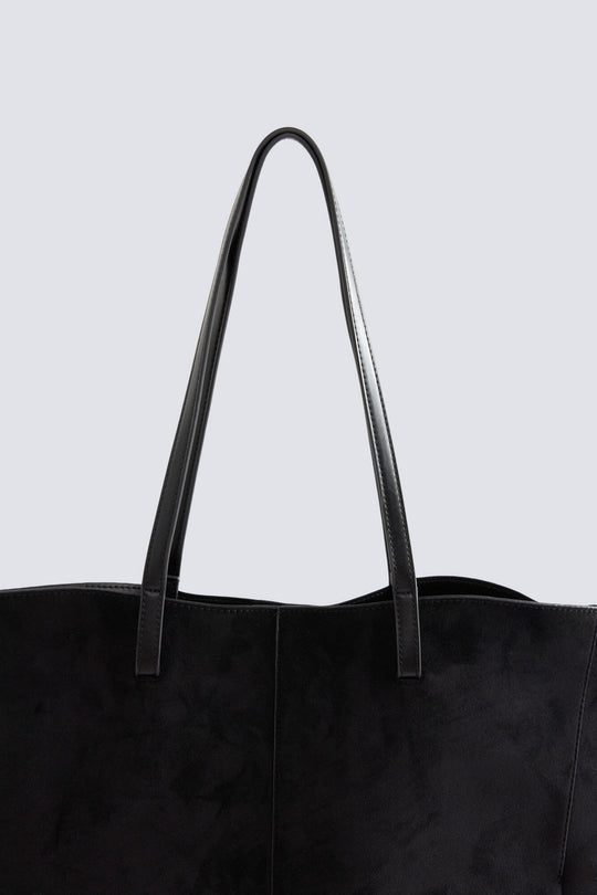 Faux suede shopper bag