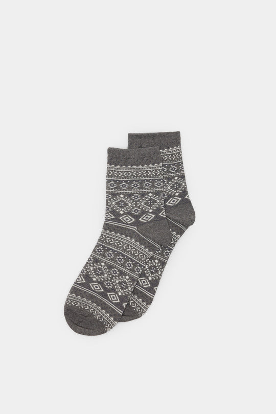 جوارب طويلة بنقشة جاكار