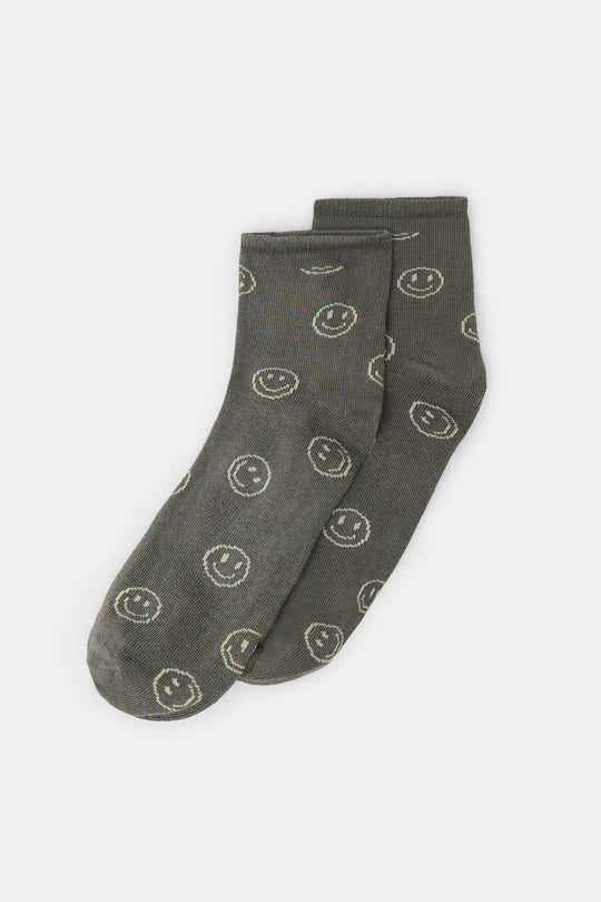 Short sock with faces