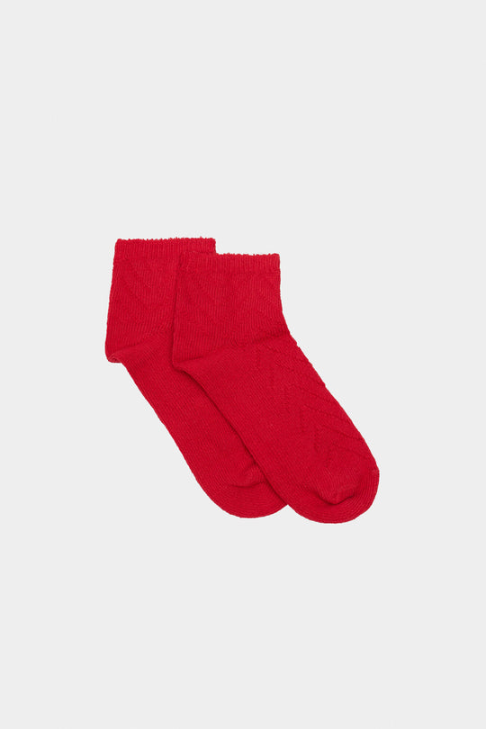 Short plain textured sock