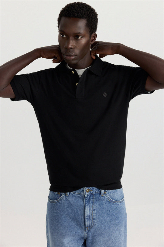 Piqué basic regular fit polo shirt