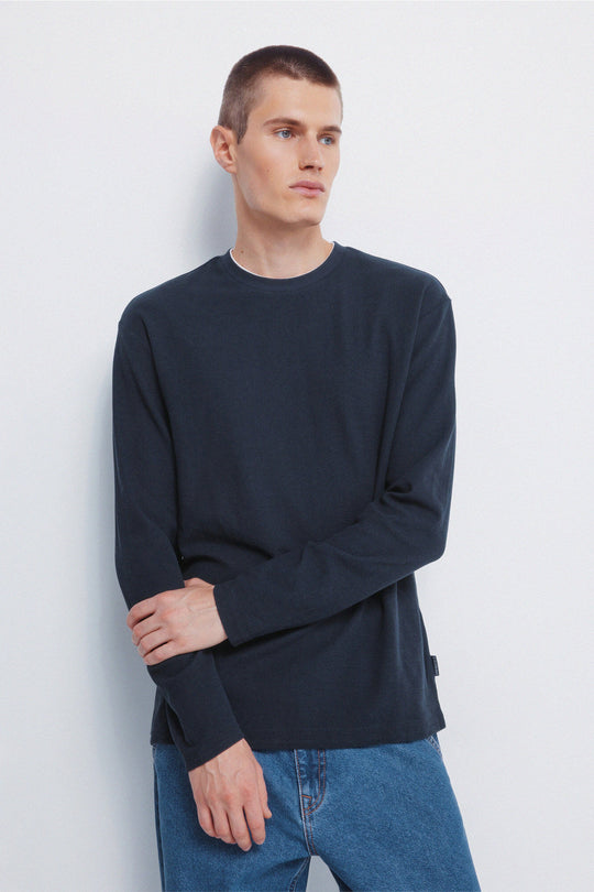 Double waffle fabric T-shirt