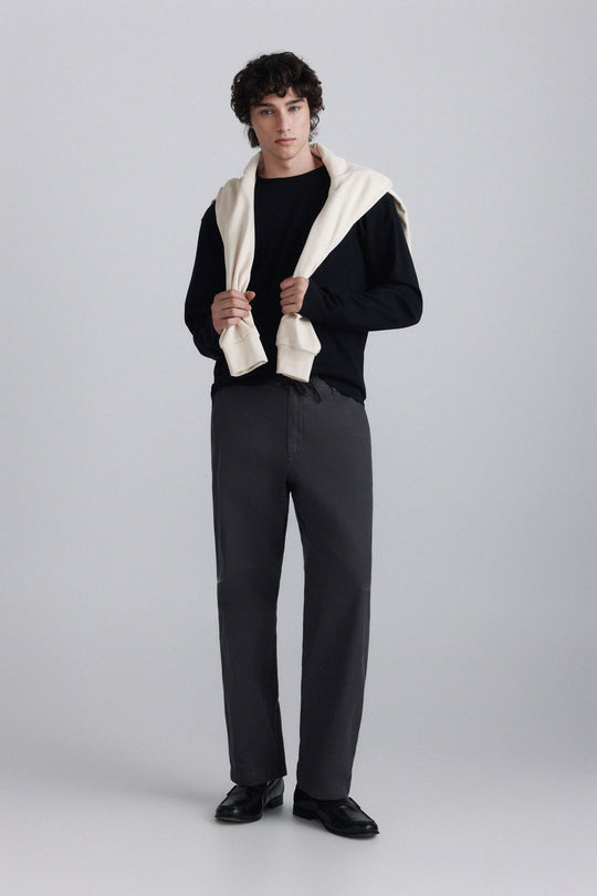 Ribbed basic long sleeve T-shirt