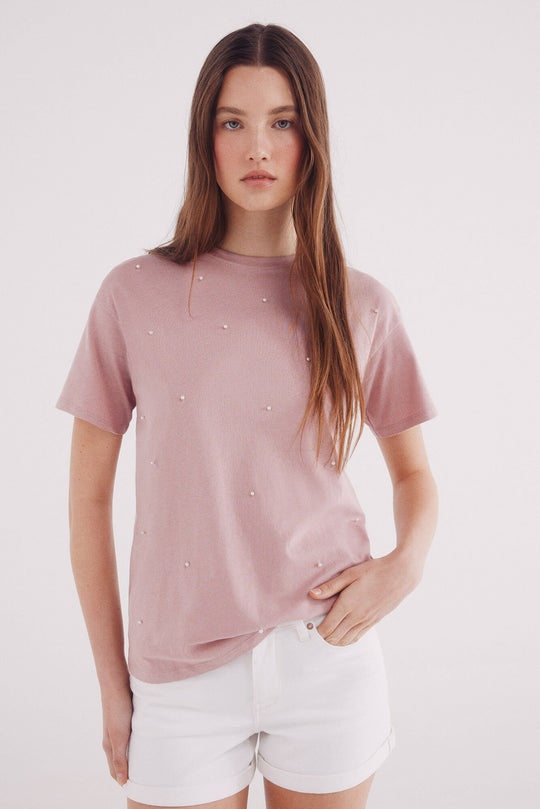 Front pearl T-shirt