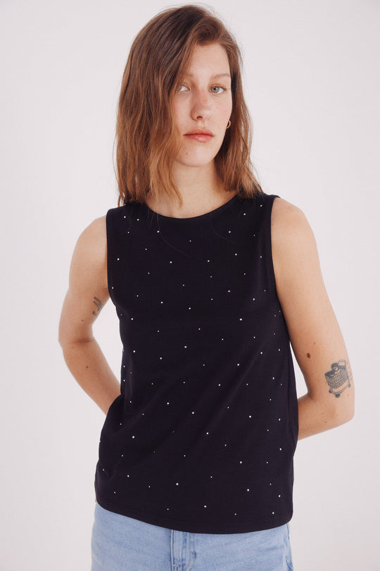 Crystal studs T-shirt