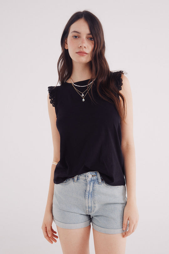 crochet ruffled shirt