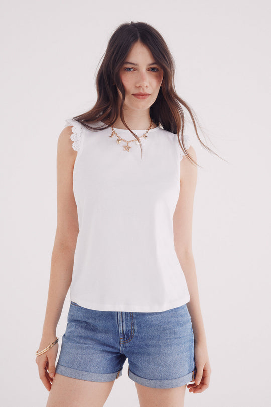 crochet ruffled shirt