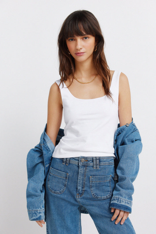 Double fabric vest top