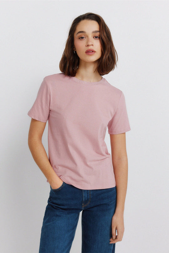 Studded short sleeve T-shirt