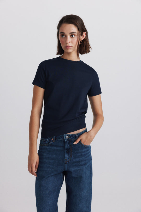 Plain cotton basic T-shirt