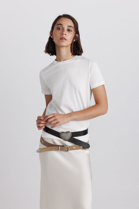Plain cotton basic T-shirt