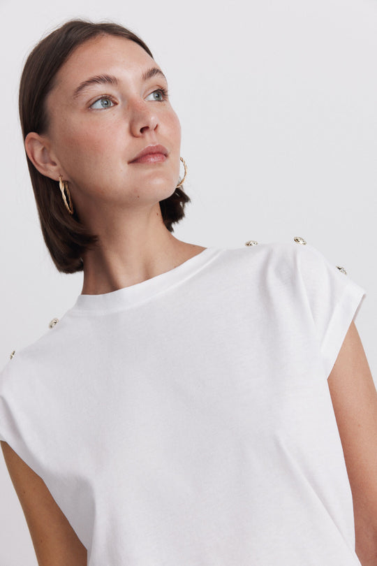 Gold button T-shirt