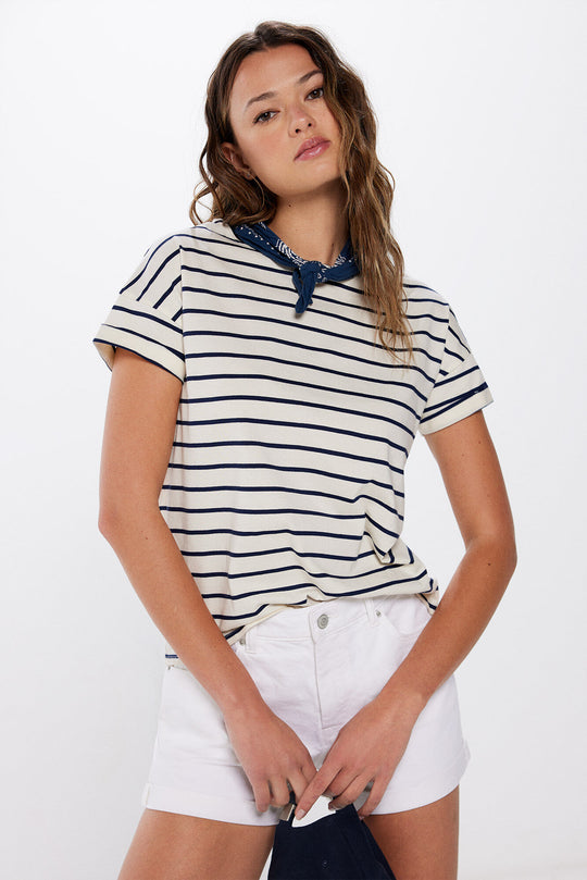 100% Cotton Printed Shoulder Buttons T-Shirt