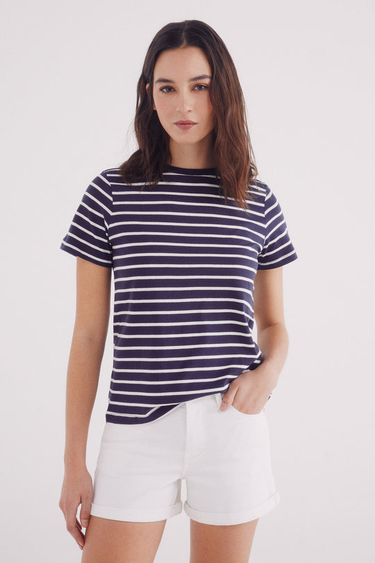 Cotton T-shirt with shoulder buttons