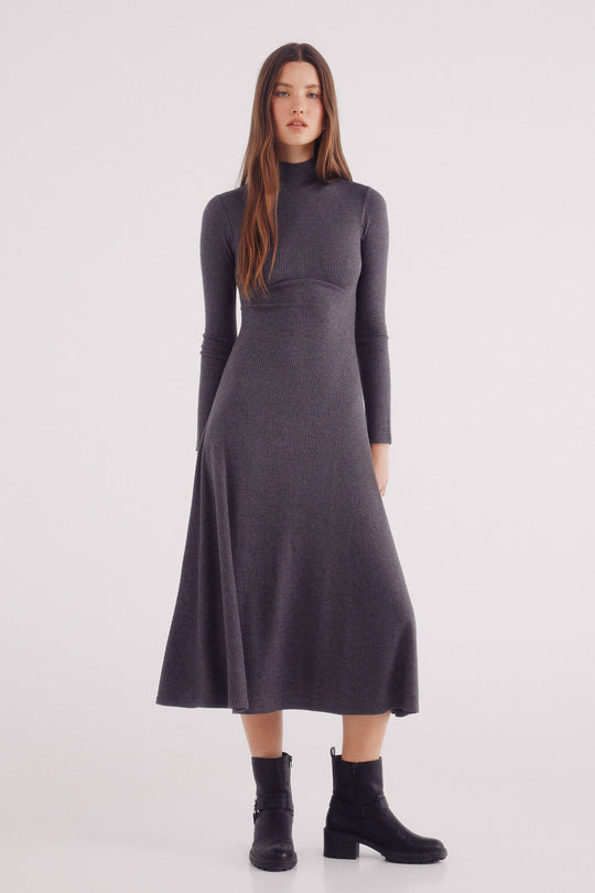 High neck midi dress