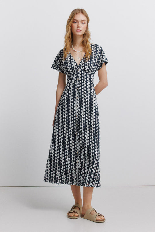 Embroidered midi dress