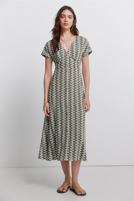 Embroidered midi dress