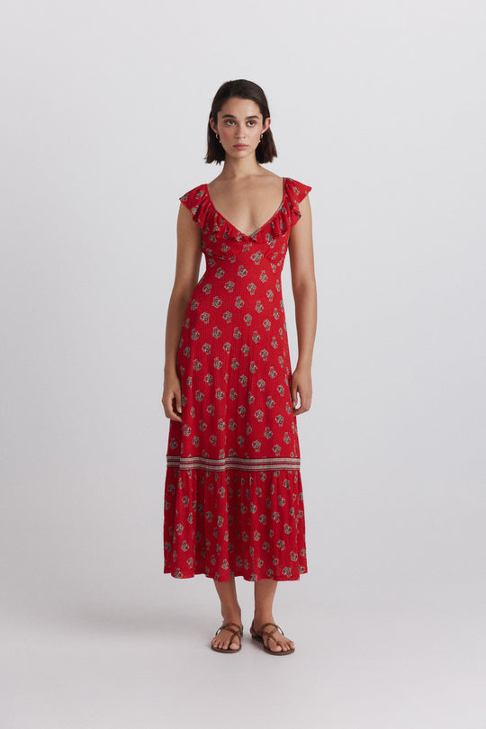 Ruffle bust dress