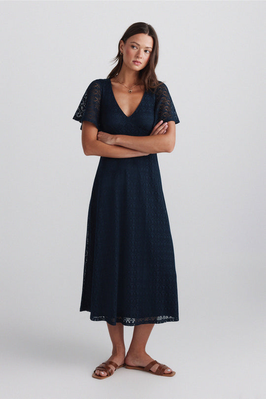 Border print midi dress