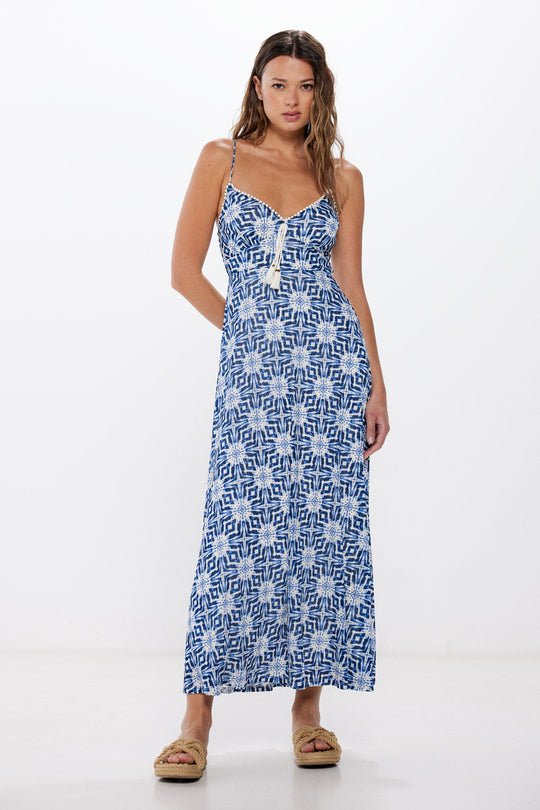 Geometric Print Midi Dress