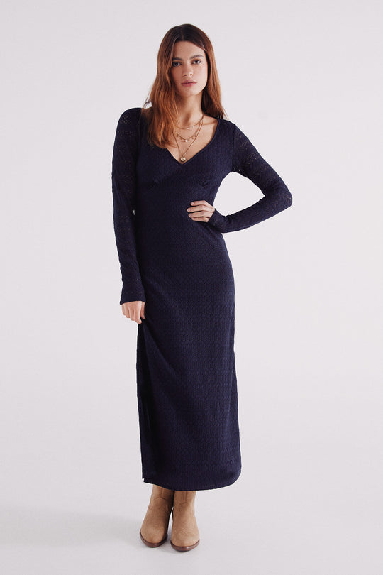 فستان ميدي بنقشة كروشيه