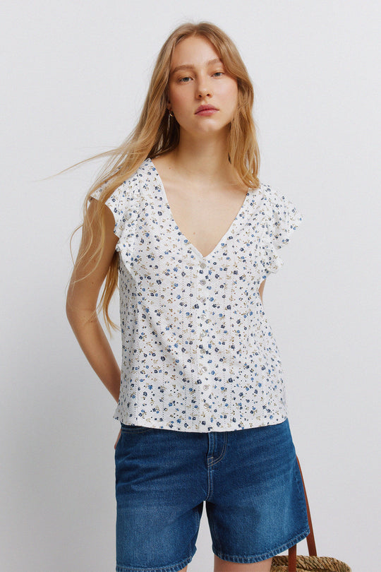Embroidered short sleeve T-shirt