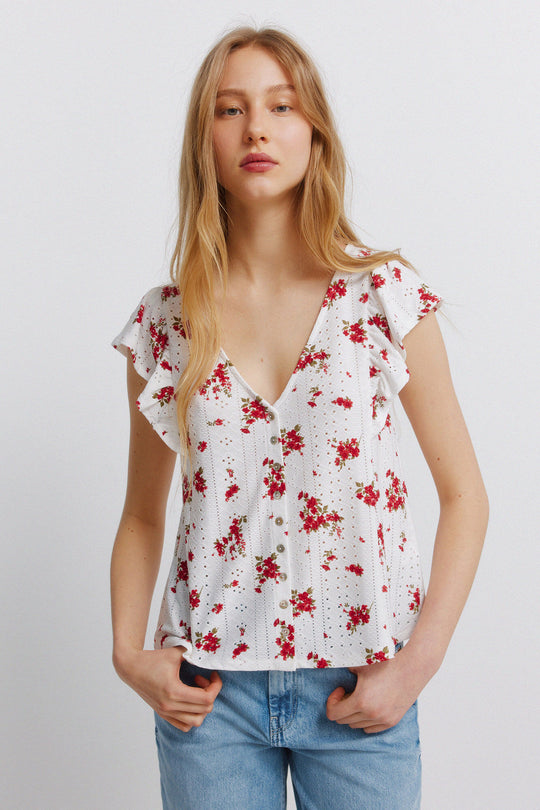 Embroidered short sleeve T-shirt