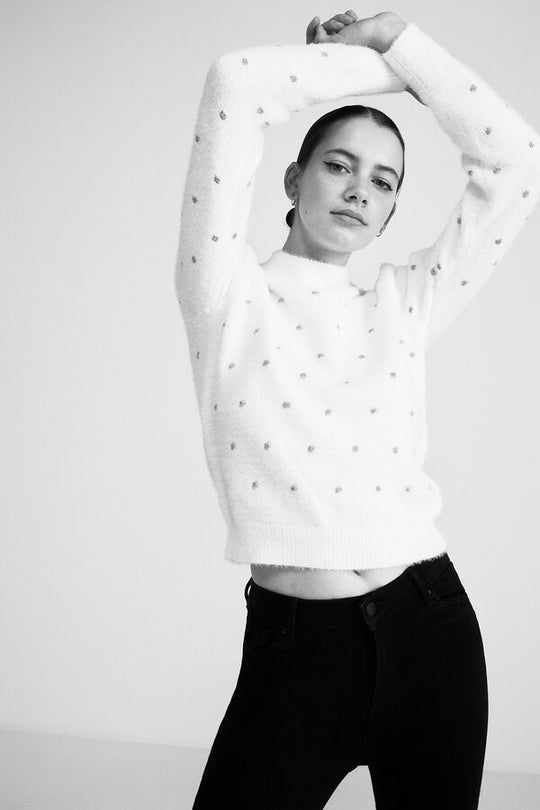 Lurex Polka Dot Fur Sweater