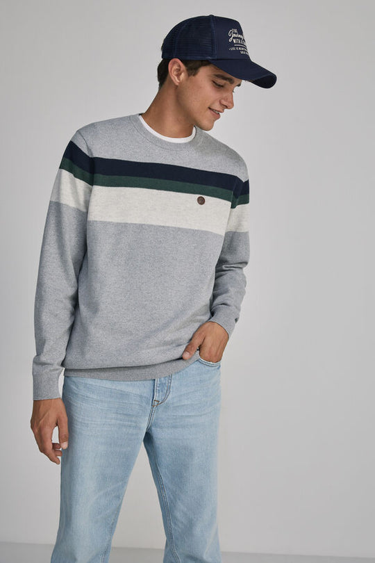 Positional stripe sweater