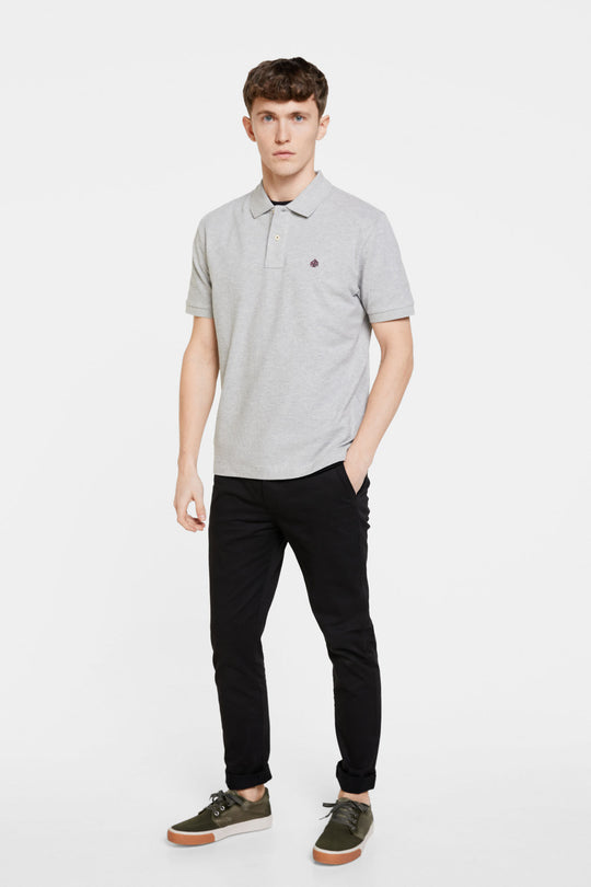 Polo With Tree Embroidery In Contrast Color