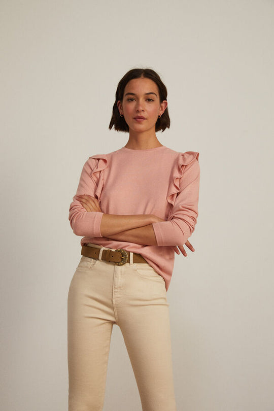 Plain Ruffled T-shirt