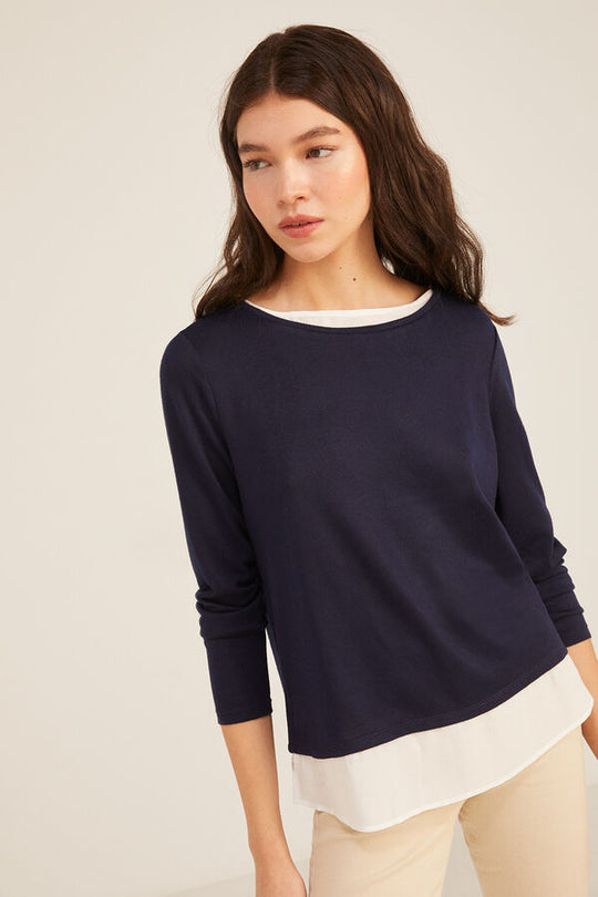 Smooth Bimaterial T-shirt