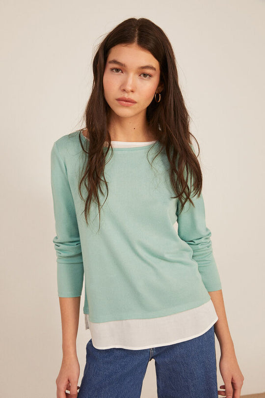 Smooth Bimaterial T-shirt