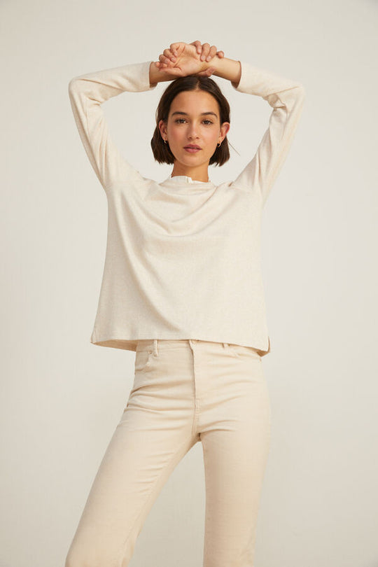 Bi-material Neck T-shirt